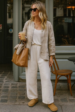 ISABELLA REVERSIBLE LUXE PURE LINEN JACKET – Effortless Two-Way Style P C Crafts