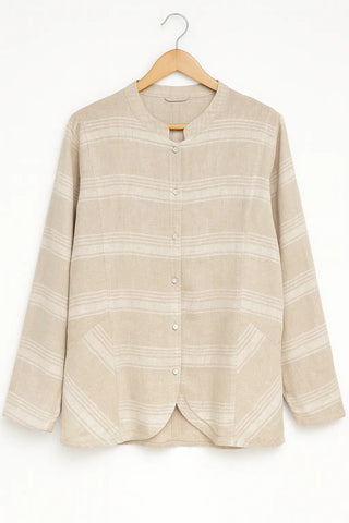 ISABELLA REVERSIBLE LUXE PURE LINEN JACKET – Effortless Two-Way Style P C Crafts