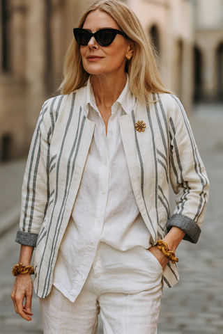 ISABELLA REVERSIBLE LUXE PURE LINEN JACKET – EFFORTLESS TWO WAY STYLE P C Crafts