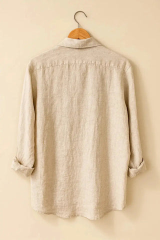 RIVIERA Men Linen Shirt Natural — Where Mediterranean Elegance Meets Modern Menswear P C Crafts