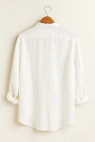 RIVIERA Men Linen Shirt White  — Where Mediterranean Elegance Meets Modern Menswear P C Crafts