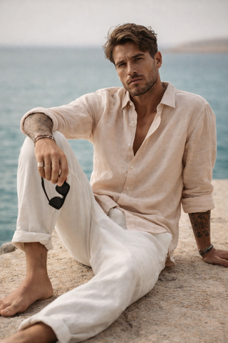 RIVIERA Men Linen Shirt — Where Mediterranean Elegance Meets Modern Menswear