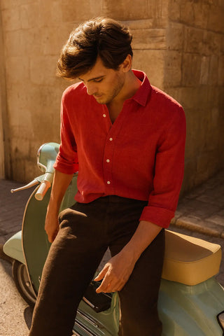 RIVIERA Men Pure Linen Shirt — Where Mediterranean Elegance Meets Modern Menswear P C Crafts