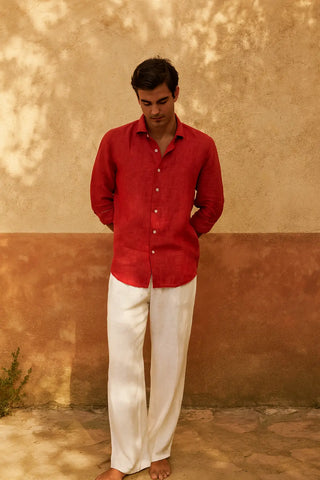RIVIERA Men Pure Linen Shirt — Where Mediterranean Elegance Meets Modern Menswear P C Crafts