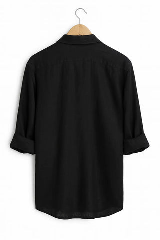 RIVIERA Men Linen Shirt Black — Where Mediterranean Elegance Meets Modern Menswear P C Crafts
