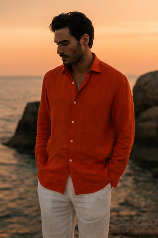RIVIERA Men Linen Shirt — Where Mediterranean Elegance Meets Modern Menswear P C Crafts