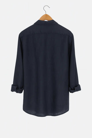 RIVIERA Men Linen Shirt Navy — Where Mediterranean Elegance Meets Modern Menswear P C Crafts