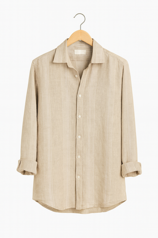 RIVIERA Men Linen Striped Shirt — Where Mediterranean Elegance Meets Modern Menswear P C Crafts