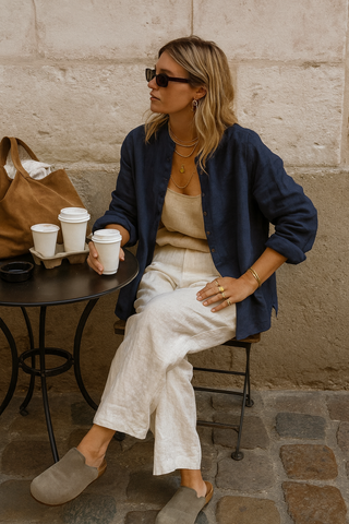 SOPHIA PURE LINEN FULL SLEEVE JACKET P C Crafts