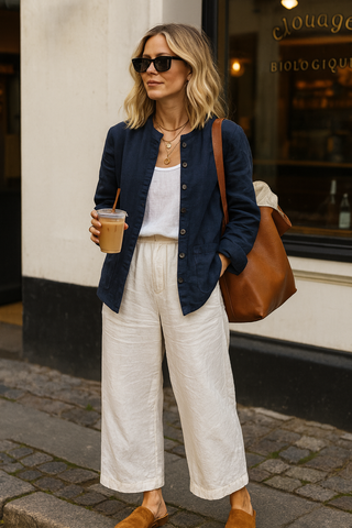 SOPHIA PURE LINEN FULL SLEEVE JACKET P C Crafts