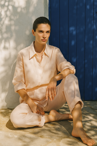 ALICE PURE NATURAL LINEN SOLID COLOR CO-ORD SET