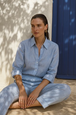 ALICE PURE NATURAL LINEN SOLID COLOR CO-ORD SET