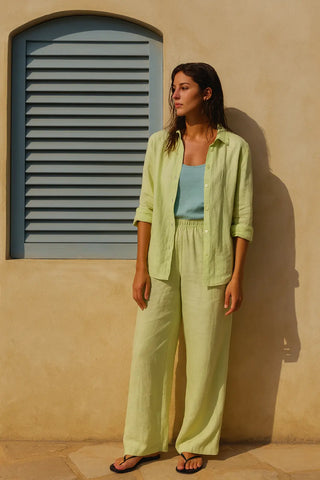 NARLA PURE NATURAL LINEN SOLID COLOR CO-ORD SET P C Crafts