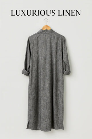 SHENNA SHIRT PURE NATURAL LINEN SOLID COLOR DRESS P C Crafts