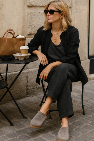 Sophia Black Pure Natural Linen Jacket & Matching Pant Co-Ord Set | FABULOUS! Linen