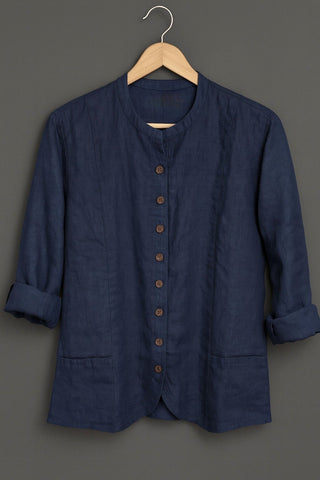 SOPHIA PURE LINEN FULL SLEEVE JACKET P C Crafts