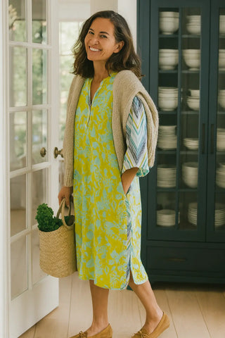 AURA PURE NATURAL LINEN LEAFY SERENITY DRESS P C Crafts