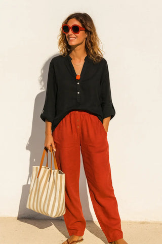 Lucia Pure Natural Linen SOLID COLOR SHIRT P C Crafts