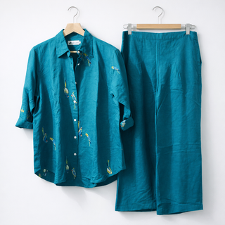 ALICE PREMIUM LINEN BLEND CLASSIC EMBROIDERED SHIRT