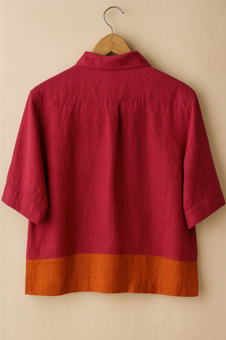 TESSERE Fuchsia Sunset Pure Natural Linen Shirt