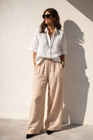 TESSERE White Pure Natural Linen Shirt