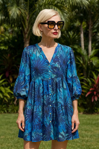 MARINA PURE NATURAL LINEN PALM PETALS DRESS P C Crafts