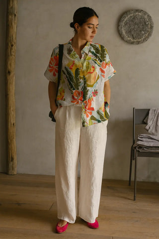 IVY PURE NATURAL LINEN TROPICAL FLORAL PRINT P C Crafts