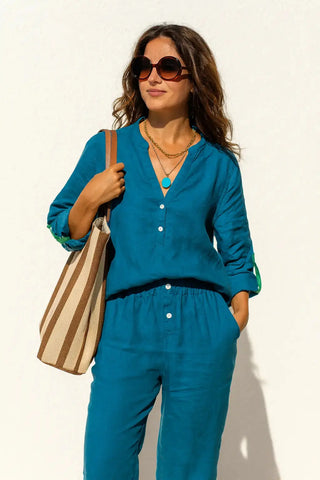 Lucia Pure Natural Linen SOLID COLOR SHIRT P C Crafts