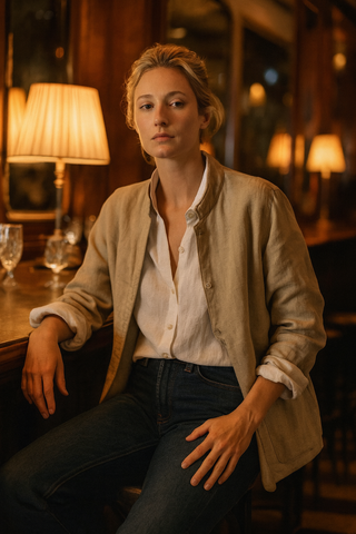 ISABELLA REVERSIBLE LUXE PURE LINEN JACKET – EFFORTLESS TWO WAY STYLE P C Crafts