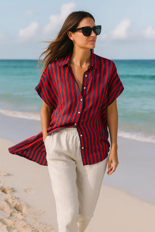 IVY PURE NATURAL LINEN SCARLET SKYLINE SHIRT P C Crafts