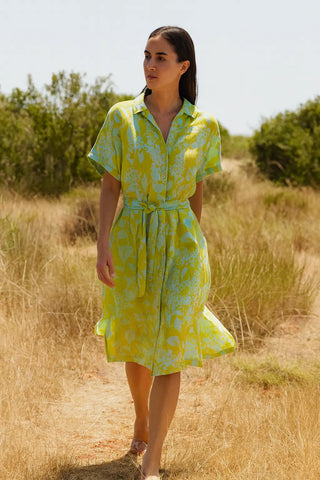 OMERALA SHACKET PURE NATURAL LINEN LEAFY SERENITY DRESS P C Crafts