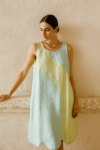 LUNINA PURE NATURAL LINEN  SLEEVELESS DRESS P C Crafts