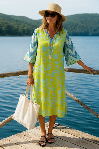 AURA PURE NATURAL LINEN LEAFY SERENITY DRESS P C Crafts