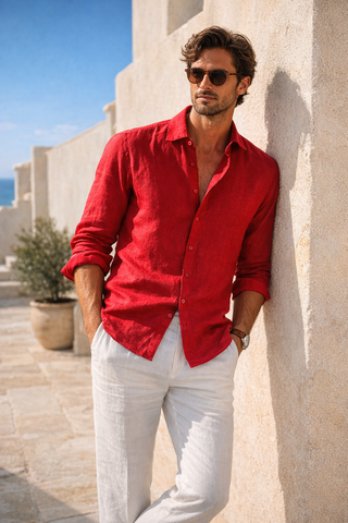 RIVIERA Men Linen Shirt — Where Mediterranean Elegance Meets Modern Menswear